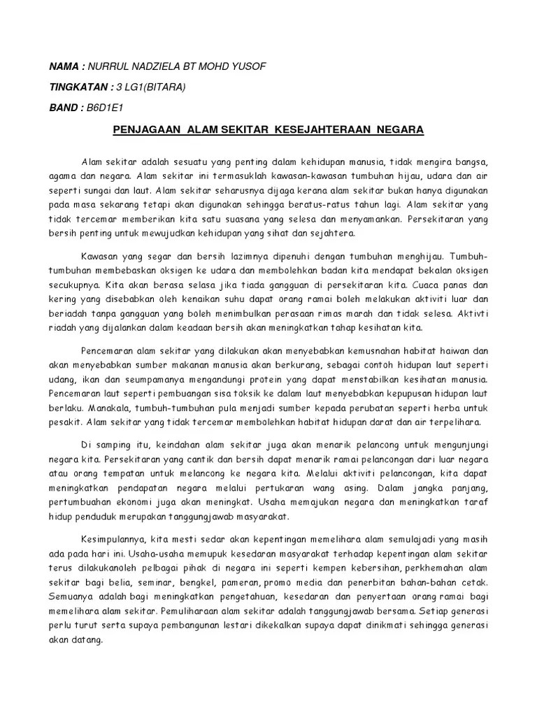 Doc faktor pencemaran air normaizatul akma academia edu . Alam Sekitar Karangan Amirctzx