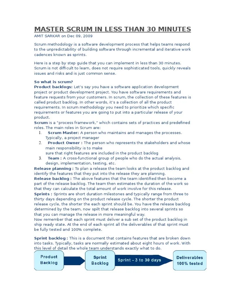 Master Agile Scrum In Less Than 30 Minutes | PDF | Scrum (Software ...