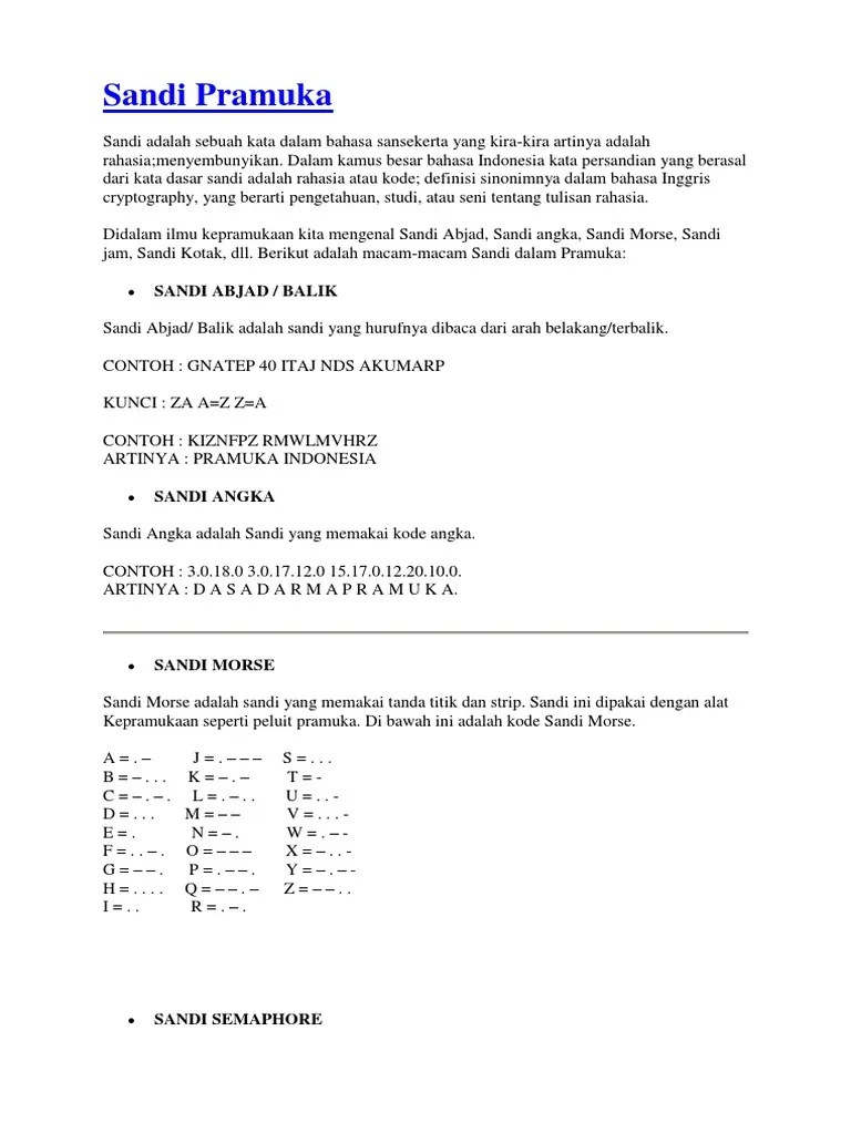 Sandi Pramuka | PDF