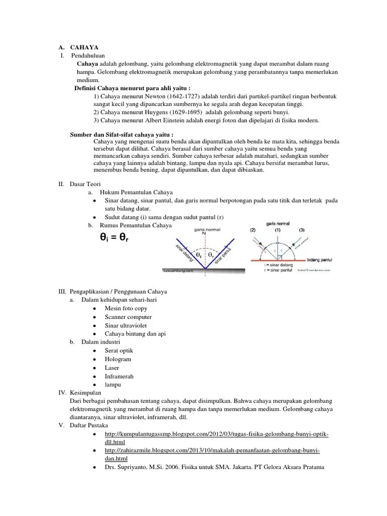 Cahaya Optik Dan Bunyi | PDF