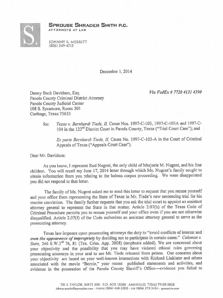 Davidson Req For Recusal Letter | PDF | Crime & Violence | Crime Thriller