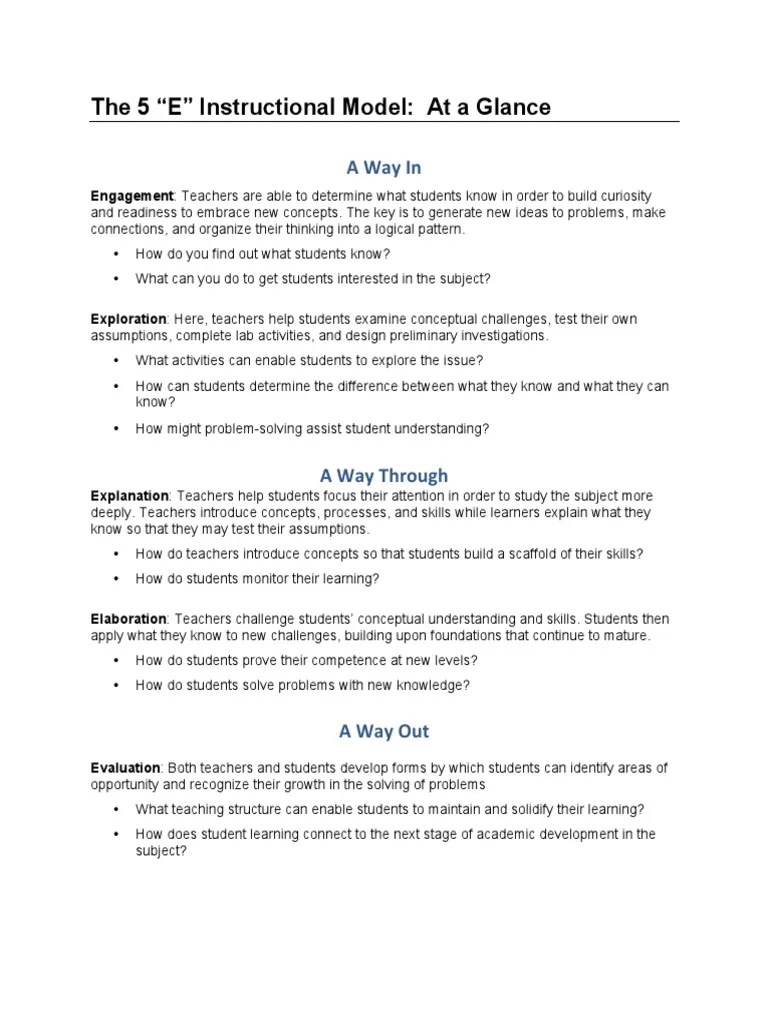 The 5E Instructional Model