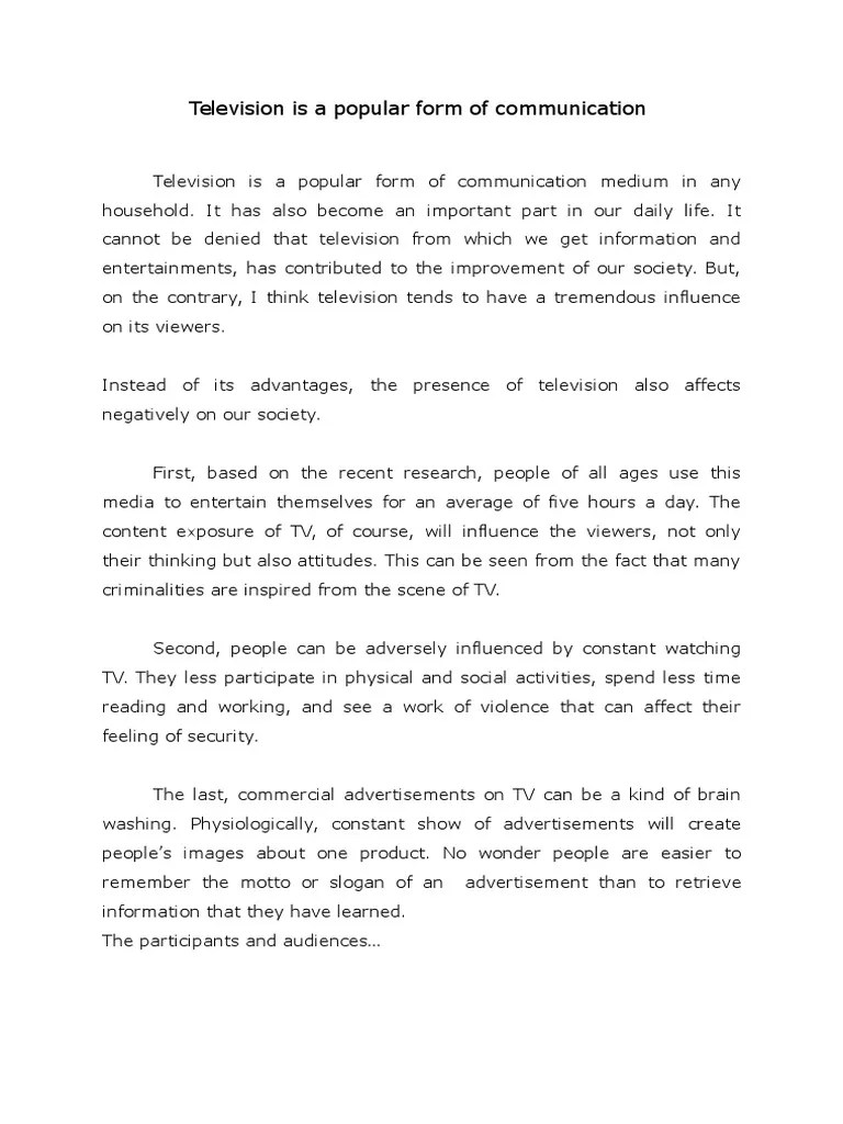As we all know that an analytical exposition must have thesis in the first essay. Example of Hortatory Exposition Text1 | Television | Media ...