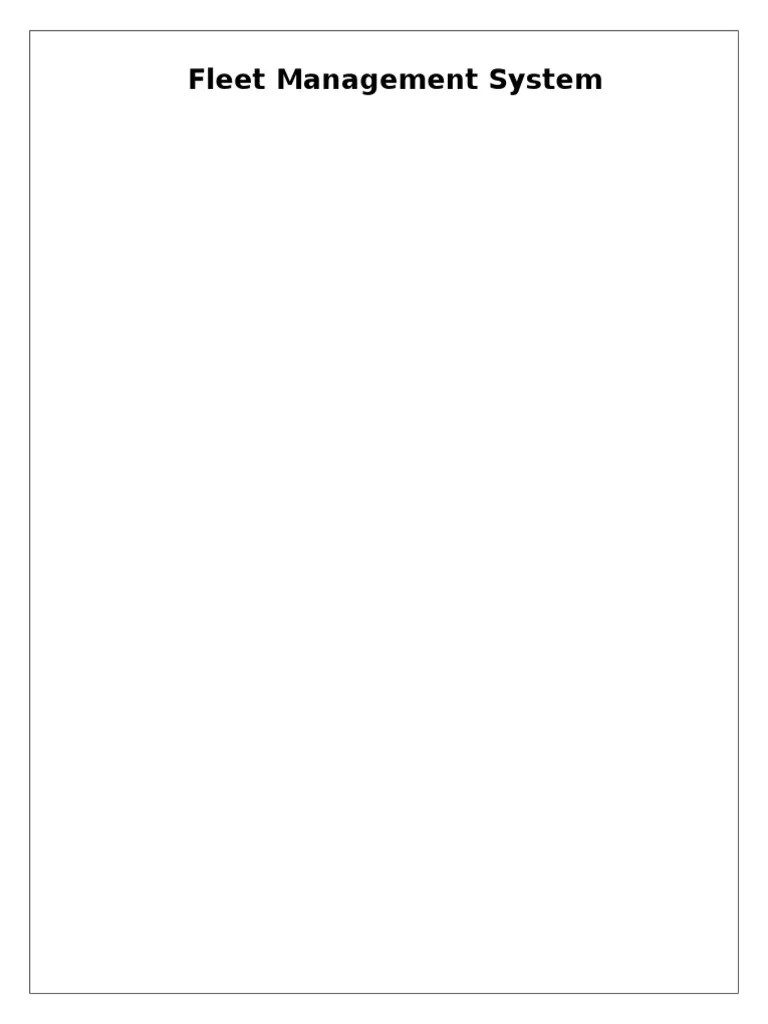 Fleet Management System (Synopsis) | PDF | Taxicab | Database Transaction