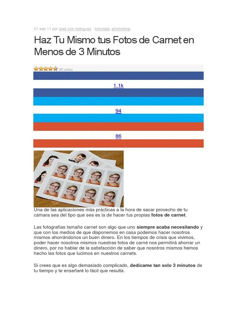 Como Hacer Foto Carnet En Photosohop | PDF | Fotografía Aérea | Procesamiento De Imágenes