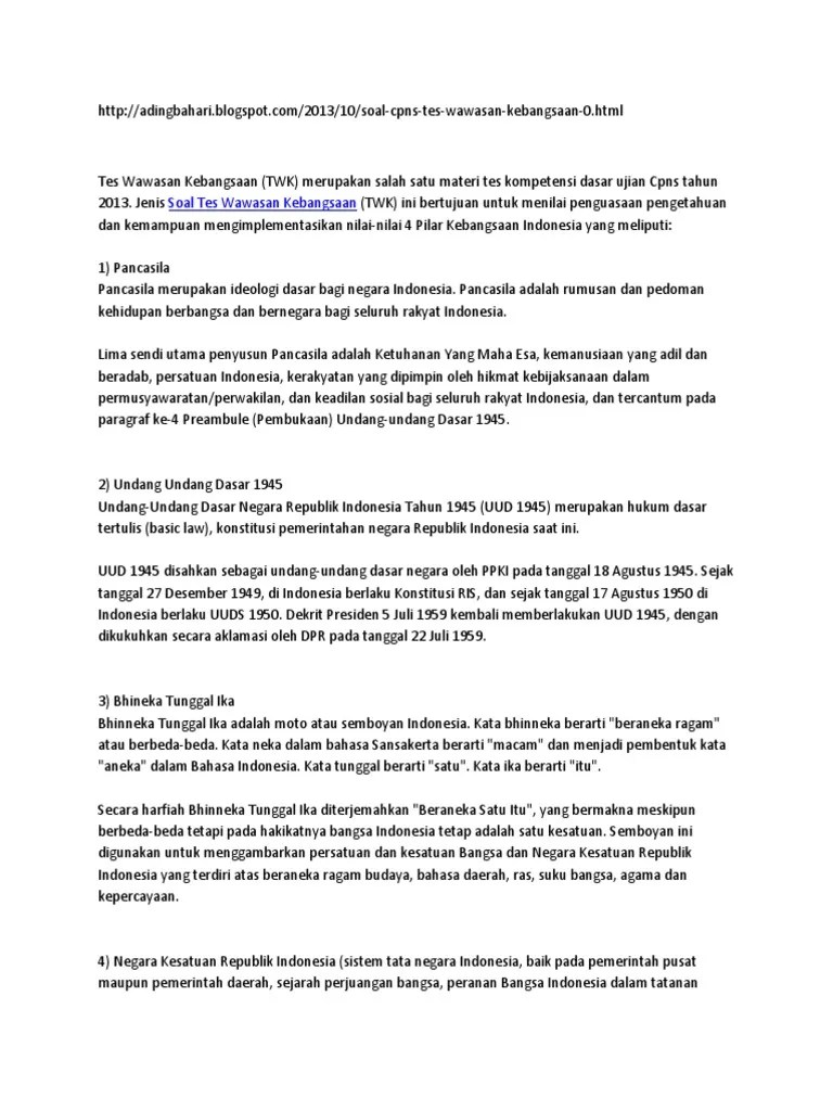 Tes Wawasan Kebangsaan | PDF