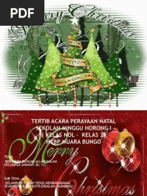 Petugas kebaktian natal i di jkk. Acara Natal Sekolah Minggu Pdf