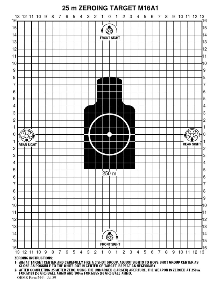 25 meter zero target printable