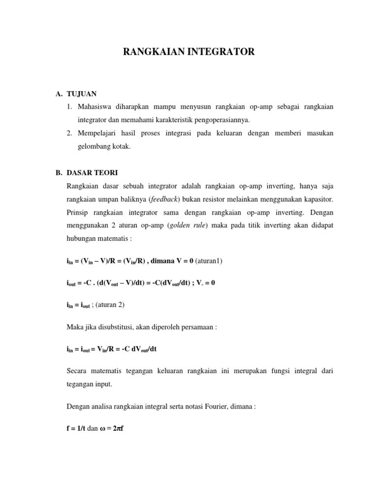 Modul Praktikum Opamp Integrator