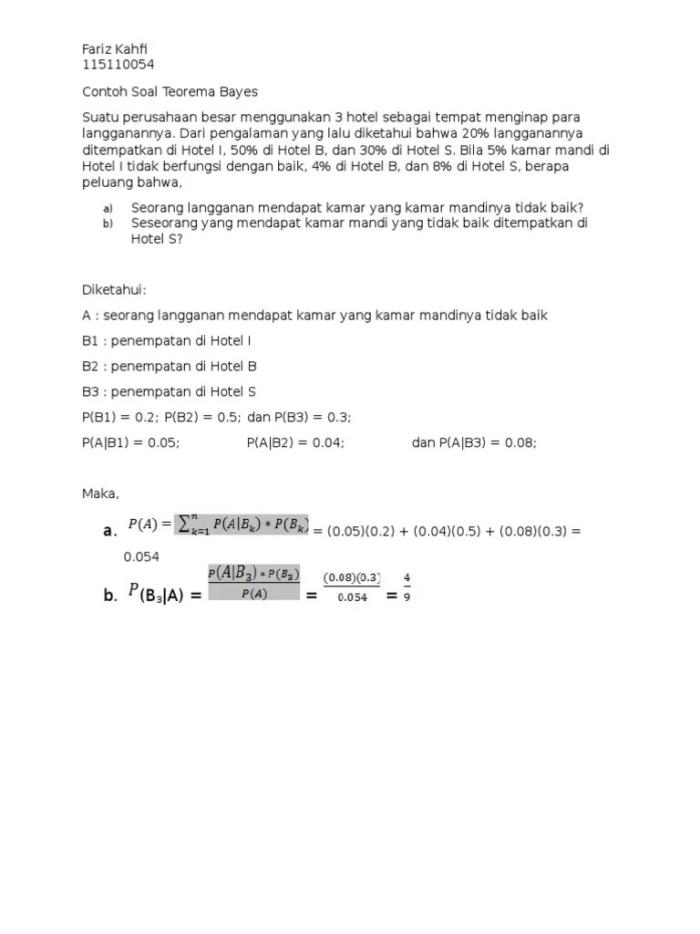 Contoh Soal Teorema Bayes Cute766