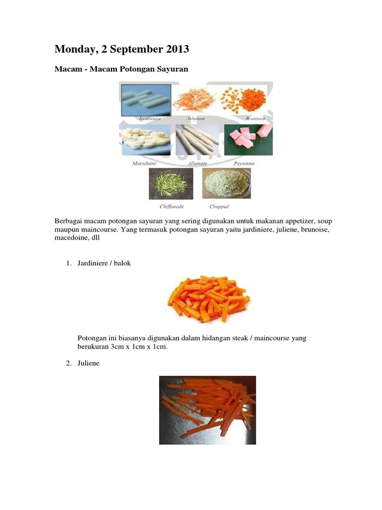 Potongan Sayur | PDF