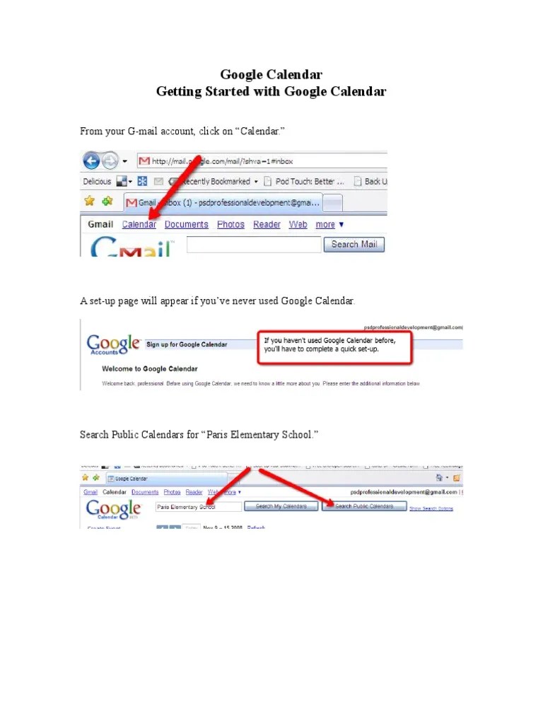 Getting Started With Google Calendar | PDF