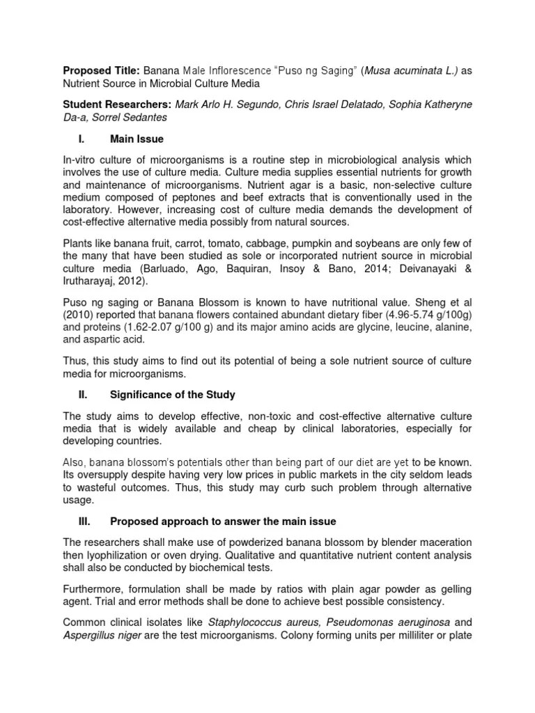 Final filipino concept paper 1. Sample Thesis Concept Paper | Antibiotics | Growth Medium