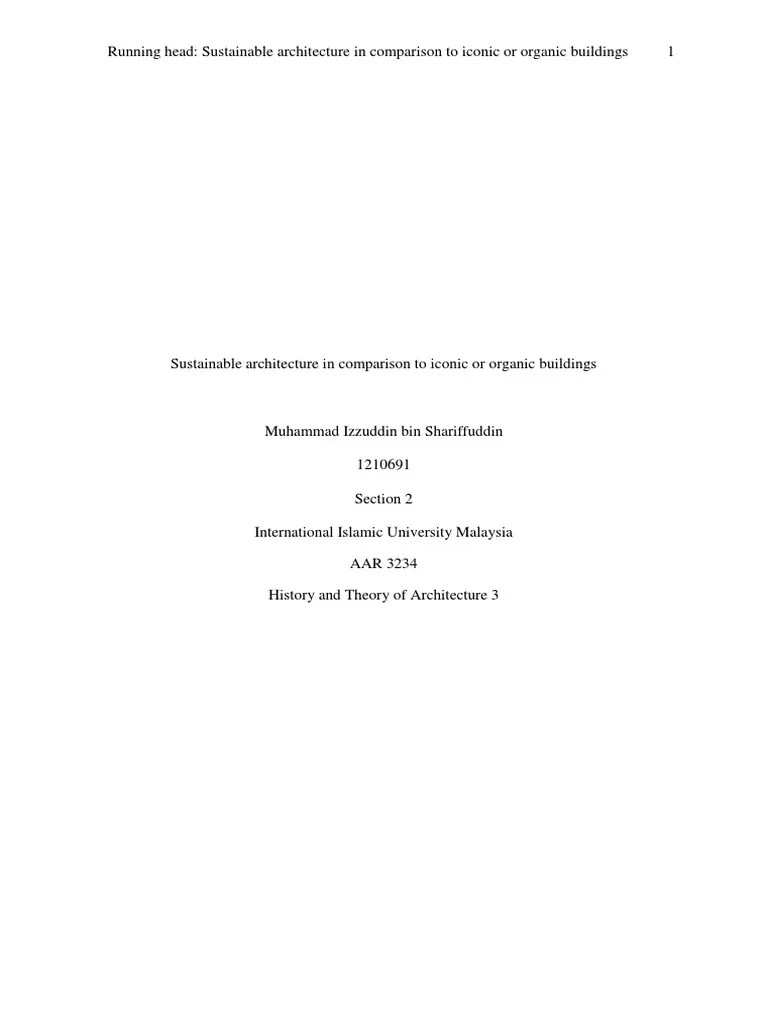 Sustainable Architecture In Comparison To Iconic Or Organic Buildings | PDF | Design ...