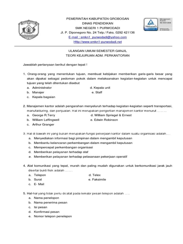 Fungsi Pekerjaan Kantor Dalam Organisasi Sebagai Berikut Kecuali - Kumpulan  Kerjaan