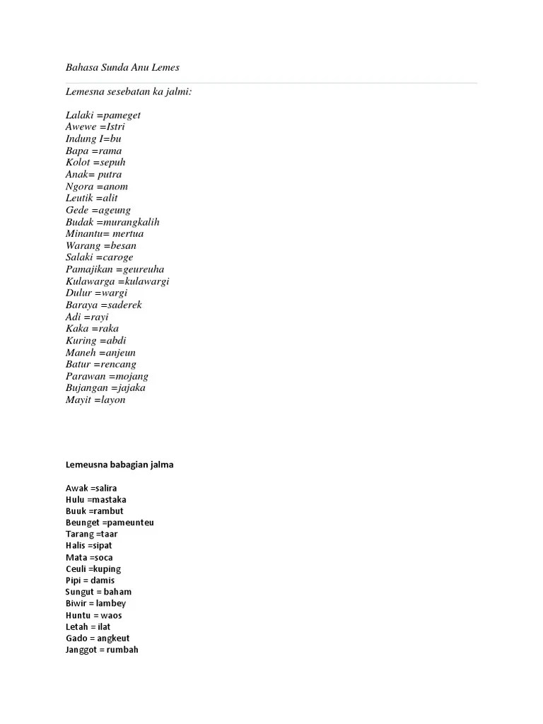Bahasa Sunda Anu Lemes | PDF