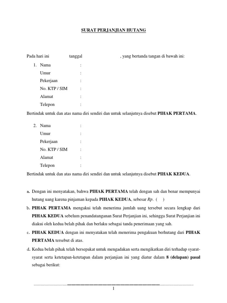 Check spelling or type a new query. Surat Perjanjian Hutang