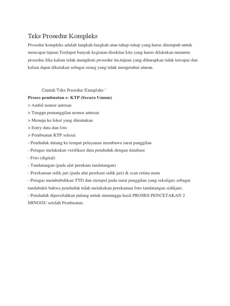 Teks Prosedur Kompleks | PDF