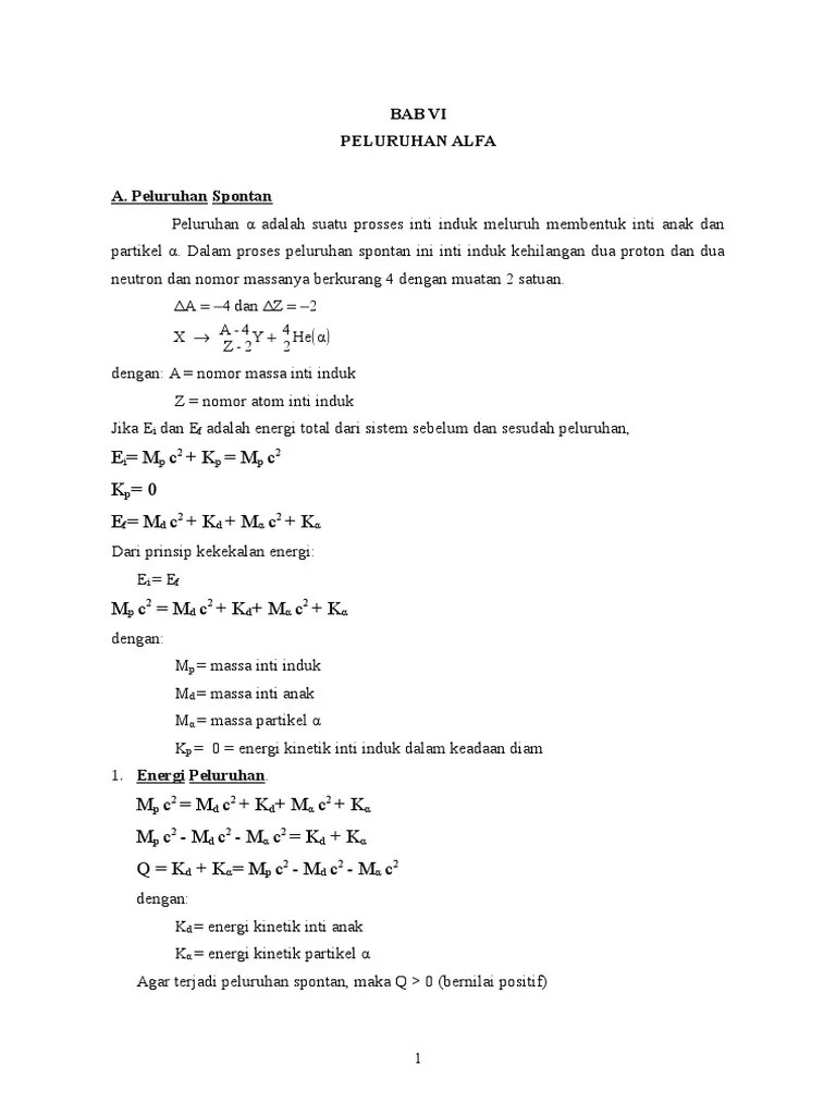 Bab 6 Peluruhan Alpha | PDF