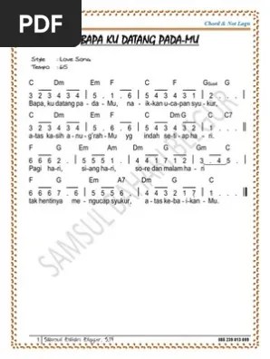 Chordify is your #1 platform for chords. Bapa Ku Datang Pada Mu Pdf