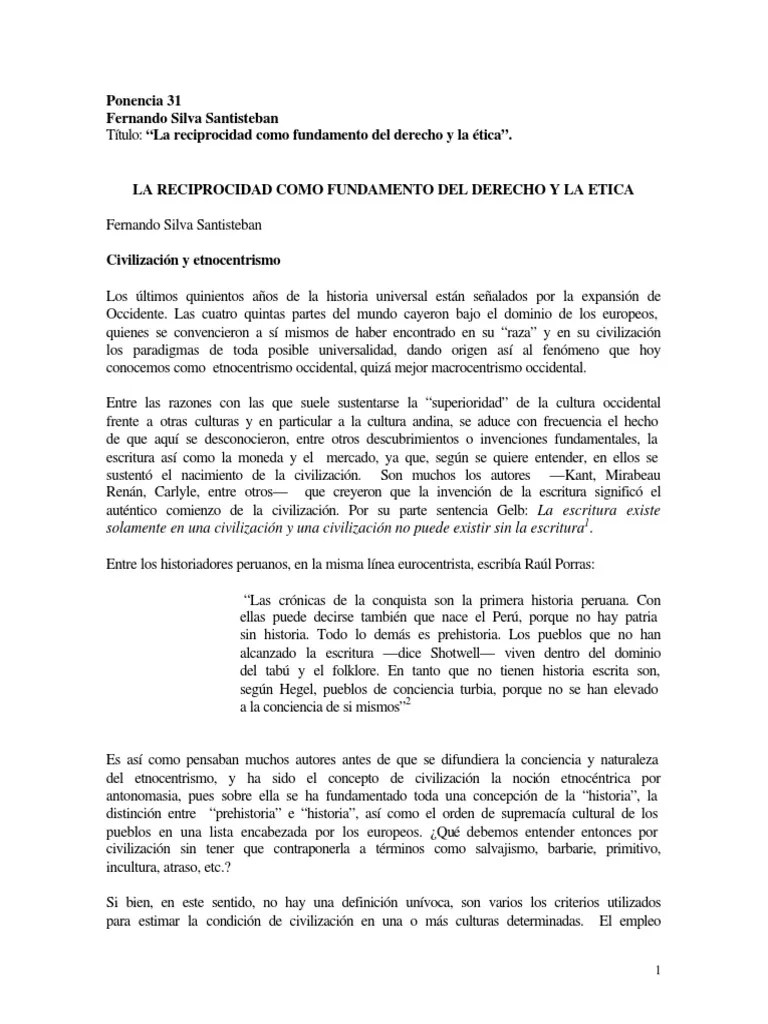 La Reciprocidad Como Fundamento Del Derecho Y La Ética - Fernando Silva ...