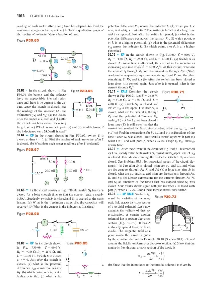 Physics II Problems PDF | PDF | Electrical Network | Inductor