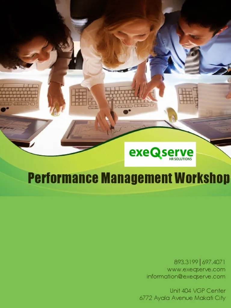 Performance Management Workshop From ExeQserve Corporation | PDF ...