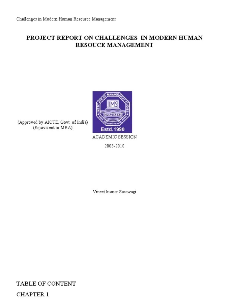 Challenges In Modern Human Resource Management | PDF | Human Resource Management | Competence ...