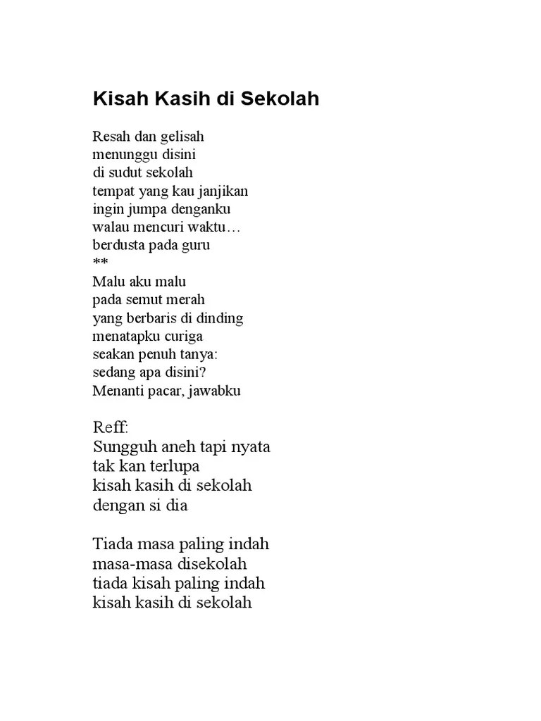 Lirik lagu sungguh ku merasa resah, untuk menilai sesuatu yang indah, namun ku akan pepatah yang aku punya. Lirik Lagu Pdf