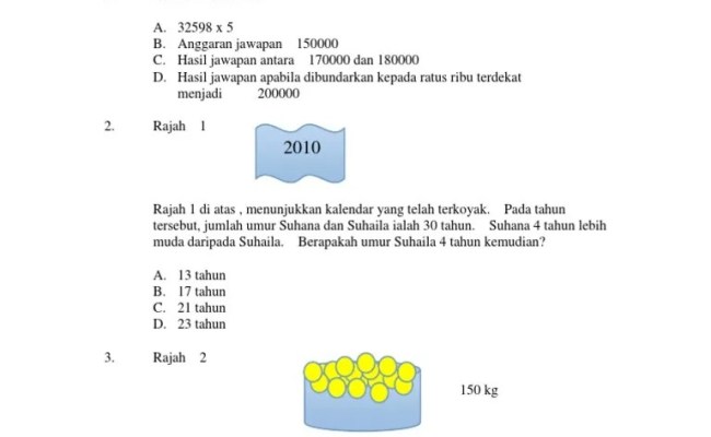 Contoh Soalan Matematik Upsr Kbat A Soalan Otosection