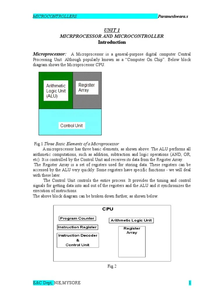 Microcontroller Notes | PDF | Central Processing Unit | Instruction Set