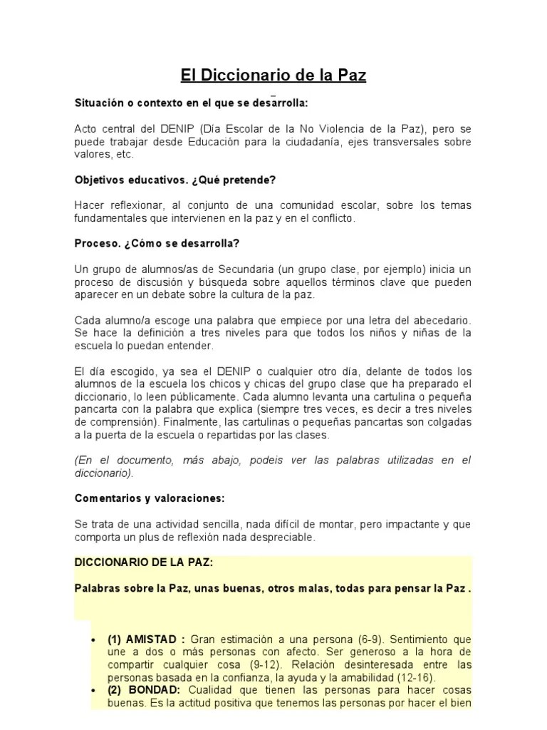 El Diccionario De La Paz | PDF | Violencia | Libertad