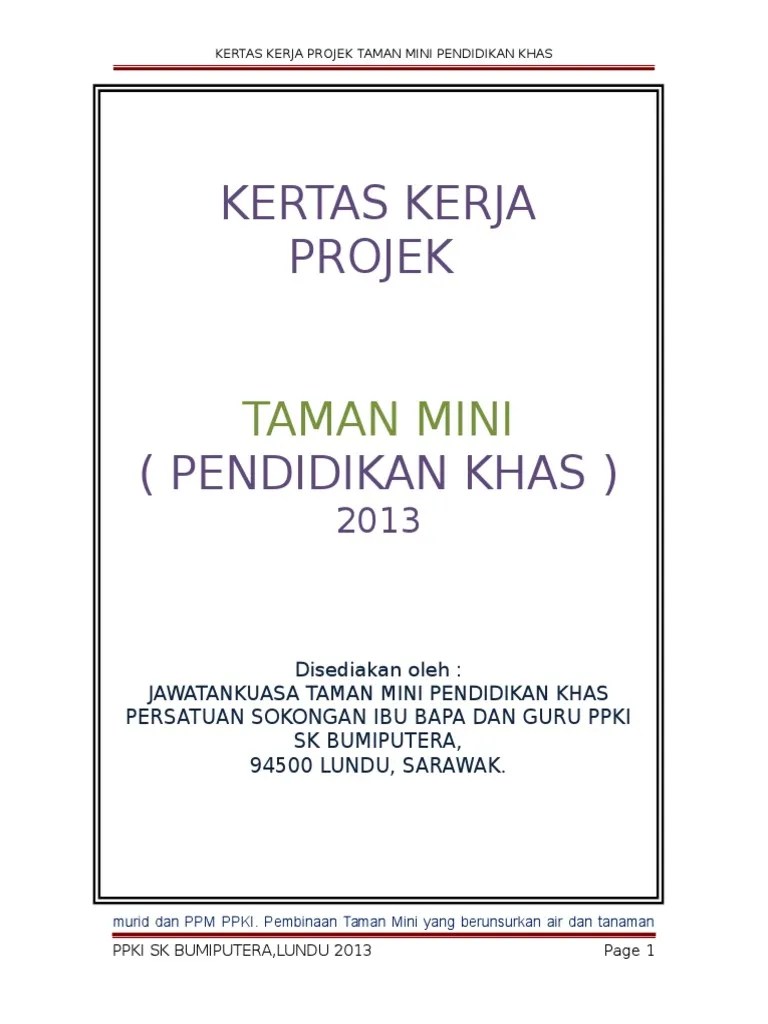 Taman Mini Sains Sekolah : Kertas Kerja Taman Mini Pdf