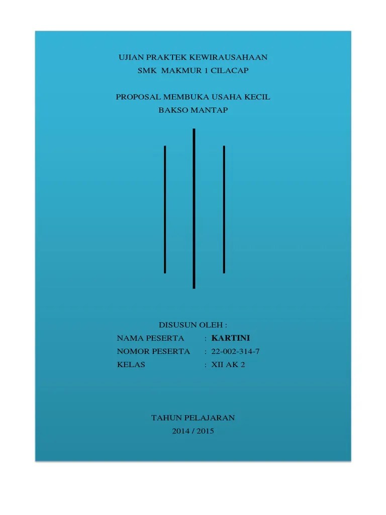 Contoh Cover Proposal Ujian Praktek Kewirausahaan PDF | PDF