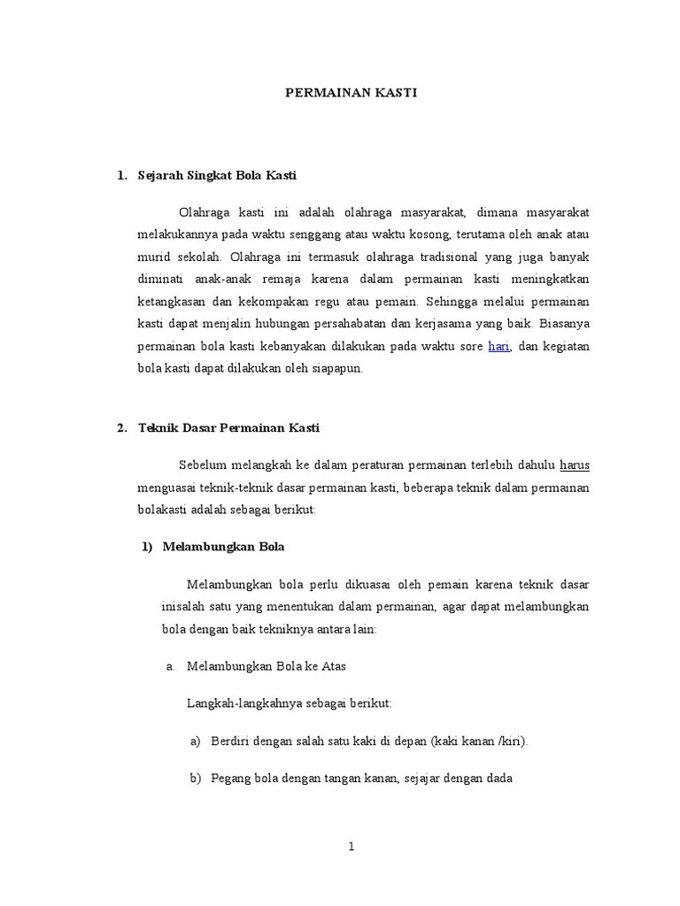 Makalah Permainan Bola Kasti | PDF
