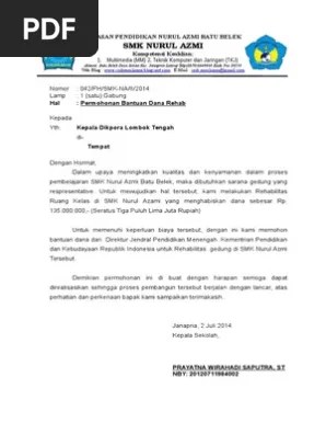 Contoh proposal pengajuan bantuan pembangunan gedung madrasah yang bisa digunakan. Download Contoh Proposal Rehab Gedung Sekolah Gambaran