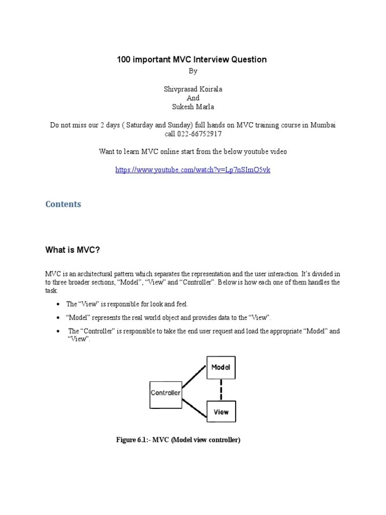 MVC Interview Questions And Answers | PDF | Business