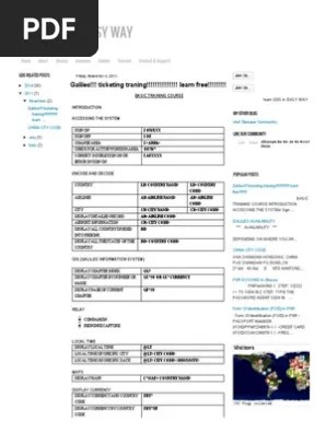 Any unfinished booking file will be ignored. Galileo Basic Commands Pdf Aviation Transport