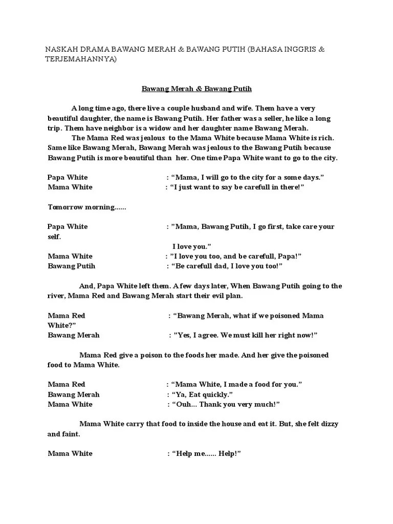 Story Telling Bawang Merah Dan Bawang Putih Bahasa Inggris