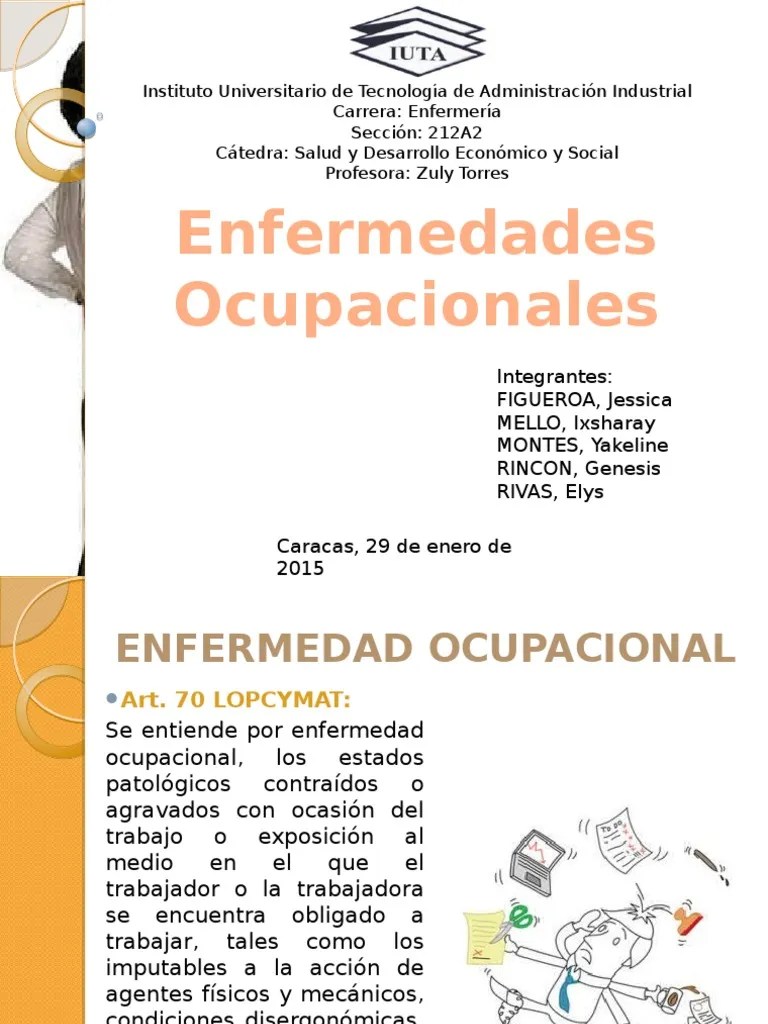 Enfermedades Ocupacionales | PDF | Ciencias De La Salud | Cuidado De La Salud