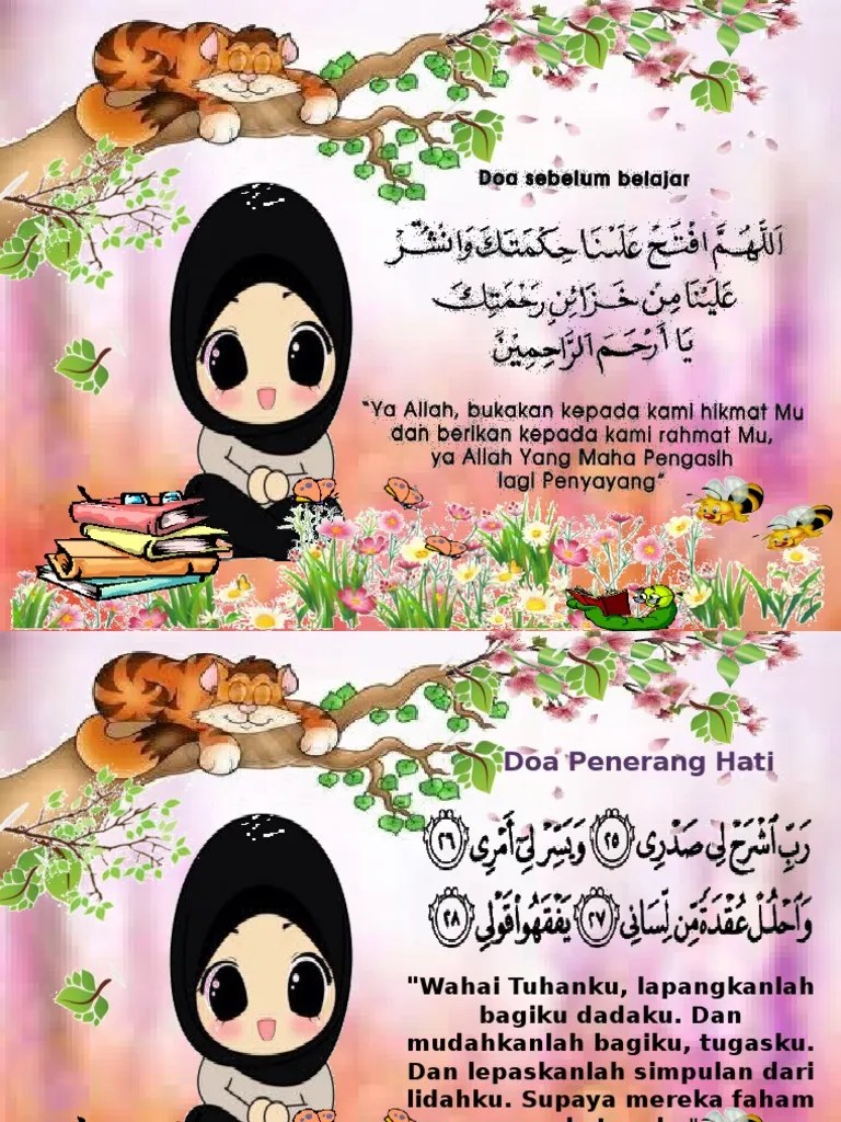 Selalunya doa belajar digandingkan dengan doa penerang hati bagi kebanyakan orang sebelum menuntut ilmu atau memulakan sesuatu sesi . Doa Pdf