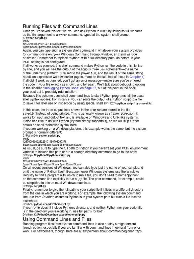 Python First Steps | PDF | Command Line Interface | Python (Programming ...