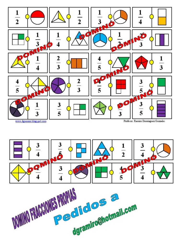 En esta entrada sigo con la … Domino De Fracciones Grafico Pdf