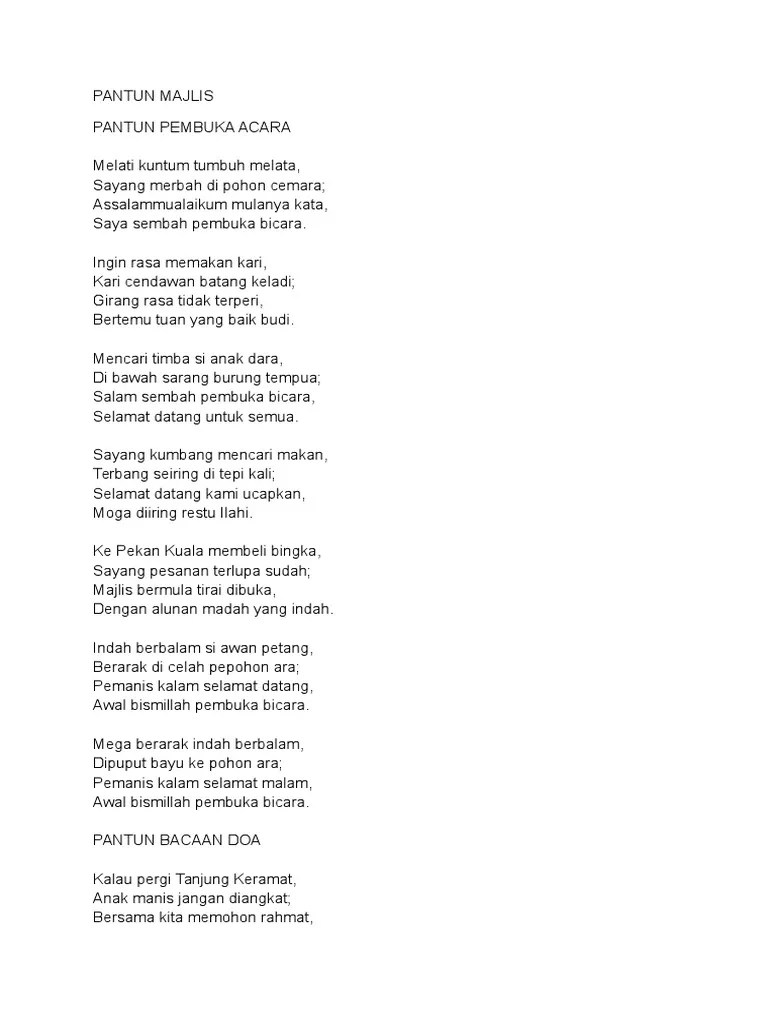 28/12/2017 · koleksi pantun penutup majlis. Pantun Majlis Pdf