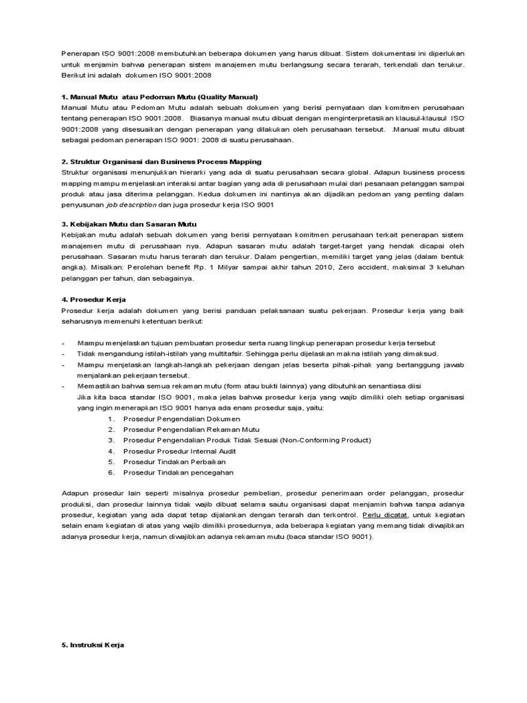 Salah satu dasar pembuatan manual mutu sistem manajemen mutu standard akreditasi. Contoh Sasaran Mutu Iso File