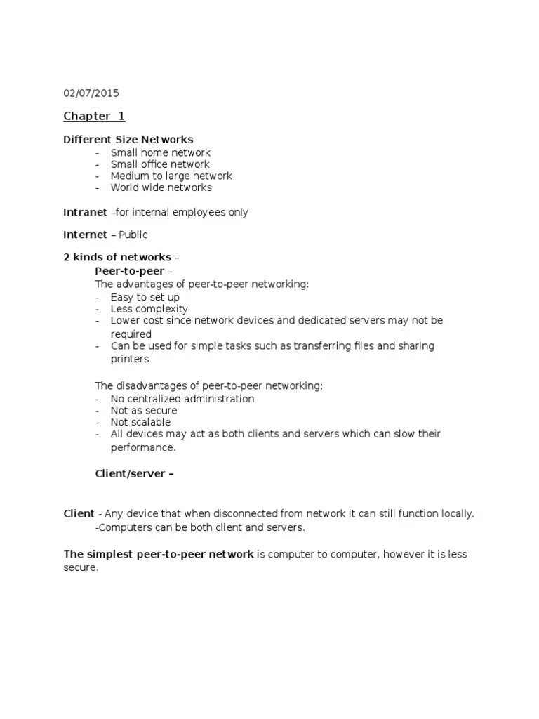 Cisco Networking - Chapter 1 Notes | PDF | Network Interface Controller ...