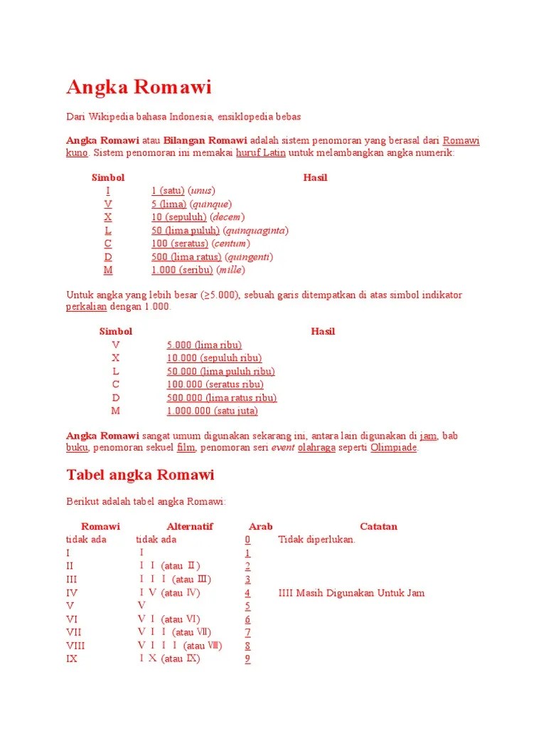 Angka Romawi | PDF