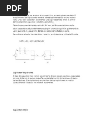 Capacitor En Serie Paralelo Y Mixto