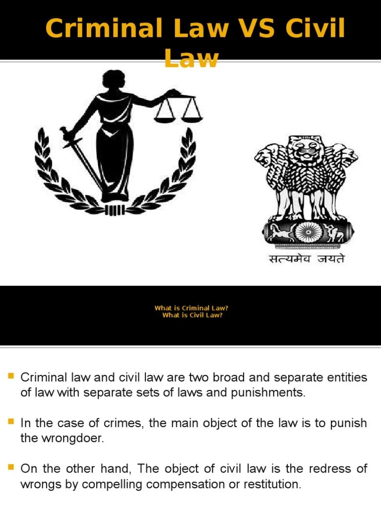 Criminal Law Vs Civil Law | Crimes | Crime & Justice