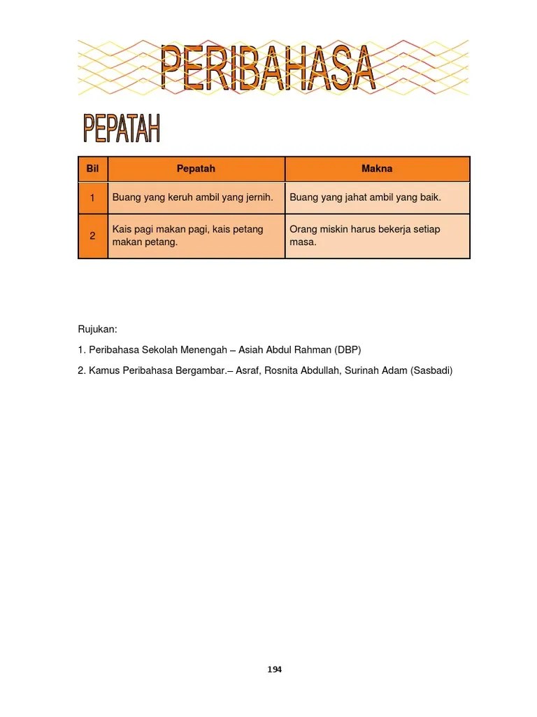 Maksud kais pagi makan pagi, kais petang makan petang. 13 Pepatah Pdf Pdf